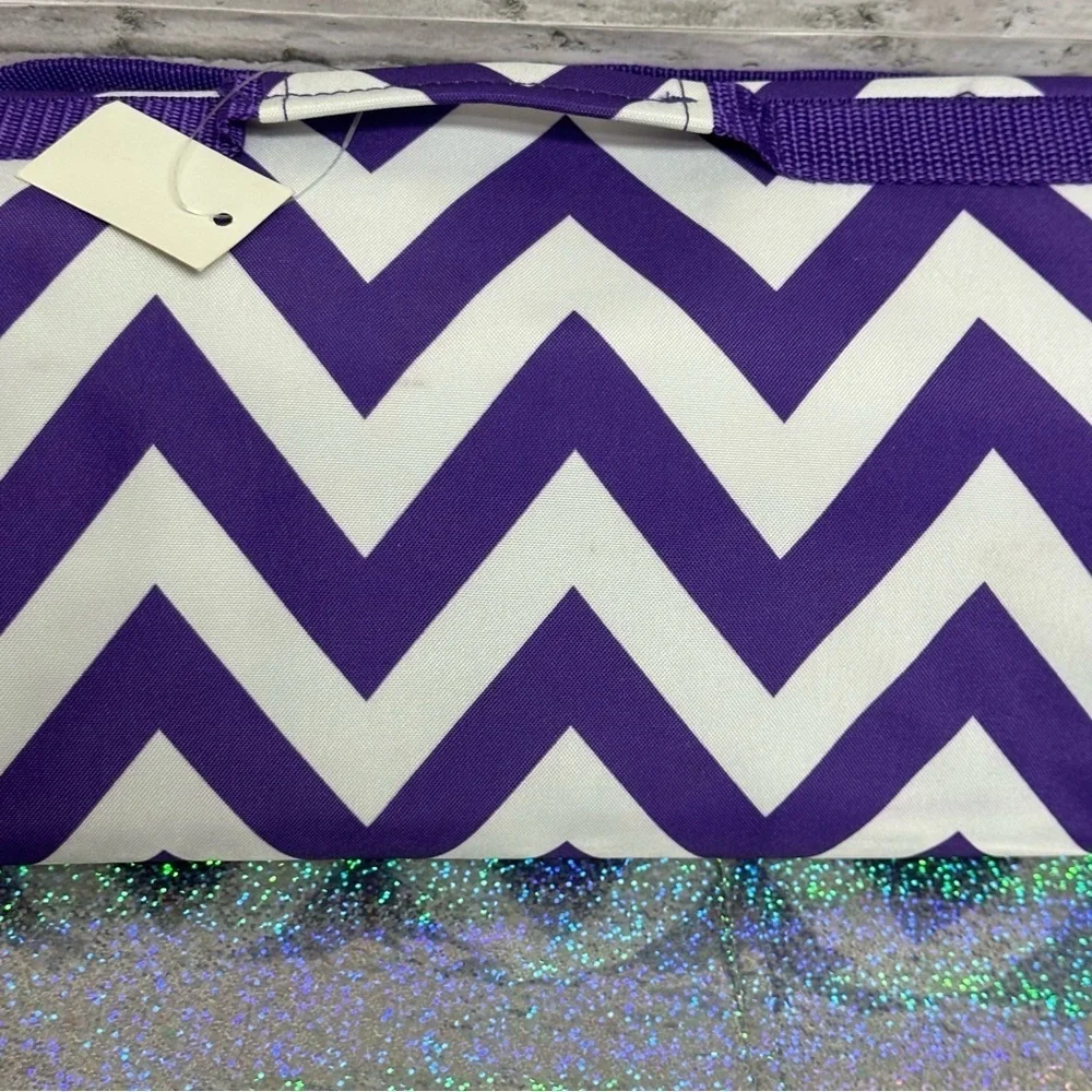 Purple Chevron Travel Folding Hanging BAG Toiletry Cosmetic Bag NEW